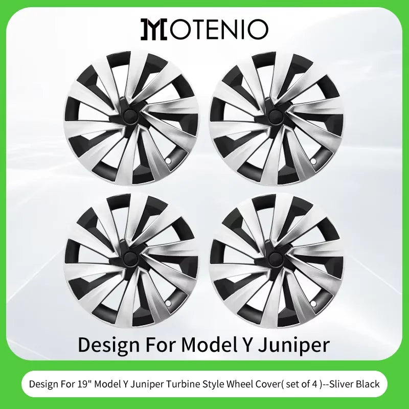 4PCS for New Model Y 2025 Juniper 19in Turbine Style Hubcap Rim Cover Accessories Hub Cap Automobile Wheel Cap for Tesla