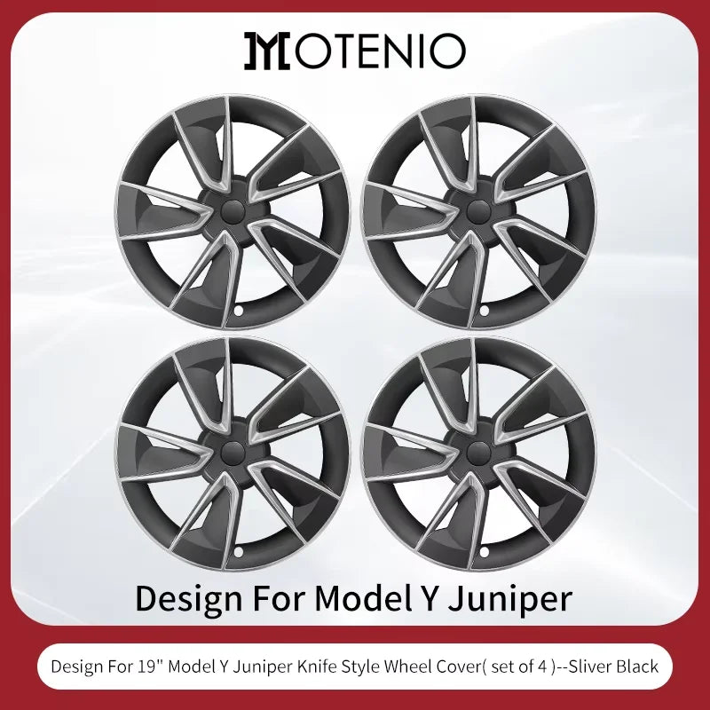 4PCS for New Model Y 2025 Juniper 19in Turbine Style Hubcap Rim Cover Accessories Hub Cap Automobile Wheel Cap for Tesla